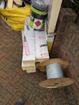 hippobag, garden room waste a hippobag of build waste, leftovers from a garden room project. Insulation, offcuts, timber, cans and film. No rubble. IG9 - removed for £200