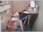 Waste removal Betfred shop 509 - roof tiles, stools, poster frames, coupon dispensers, all waste in rear yard BR6 - removed for £160