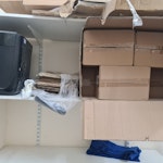 Shop Removals 3 x Bin bags of filling sleeves
1 x Fan heater
1x Keyboard
1x Blue paper folder
5 x Plastic folders
2 x little boxes of wires
1 x Metal light fixing
1 x Bag of wires and polystyrene
1 x paper shredder
1 x Big box full of pencil mesh holders DA14 - removed for £107