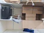 Shop Removals 3 x Bin bags of filling sleeves 
1 x Fan heater 
1x Keyboard
1x Blue paper folder
5 x Plastic folders
2 x little boxes of wires 
1 x Metal light fixing 
1 x Bag of wires and polystyrene 
1 x paper shredder
1 x Big box full of pencil mesh holders DA14 - removed for £107