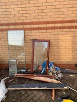 2 x windows, odd wood pieces collected by Hullk Removals