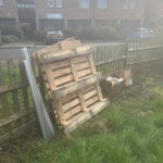 Wooden pallet and other waste Wooden pallet and other solar install waste SS13 - removed for £100