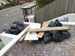 Building and household waste Some metal and wood. Bags of rubble and sand. Household waste behind the bins SE21 - removed for £117