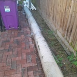 Carpet roll (wet) and other 1x roll of carpet (approx 6m length) - carpet has been outside so is wet and mouldy. The rest is mainly flattened cardboard, polystyrene, an old mini oven and a mop. Marked as a large load due to the carpet length. WV14 - removed for £117
