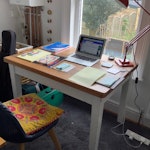 Table and two slim bookshelves Bookshelf 236cm tall x 38cm wide x 25cm deep contents in photo will be removed
Table 78cm deep x 114cm wide x 76cm high
Bookshelf 40cm x28cm x 202cm tall BN2 - removed for £100