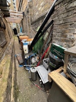 a variety of broken equipment collected by fortknox waste