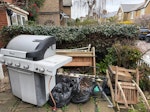 bbq, bench, bedstead, bags bbq, wooden bench, bedstead, a few bags of garden rubbish TW9 - removed for £156