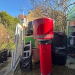 Household items 1 x microwave, 1 x ironing board, 1 x clothes horse, 1 x bin, 1 x bag old clothes, 2 x pillows, 1 x CD player & radio, old lead extensions 1 x shoe rack SW19 - removed for £71