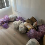 household junk about 10 sealed bags of recyclable and non-recyclable household junk, including food waste + a couple of Amazon boxes TW20 - removed for £59