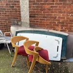 Furniture Removal. 3 Table Tops
3 chairs
Table legs
Plastic sheeting S5 - removed for £120