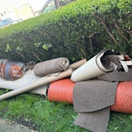 carpet and underlay offcuts. Carpet and underlay offcuts. GL1 - removed for £200