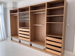 Quadruple, open wardrobe. Quadruple, open wardrobe with drawers, needs to be detached from the wall/floor, total length is circa 375cm  heights 235cm, good conditions, could be easily reused. Please quote including labour. SE13 - removed for £195