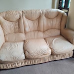 3 sear leather sofa and 2 chai ST7 - removed for £123
