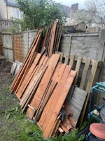 Garden shed and building waste collected by T's Waste Removal