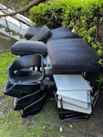 Used furniture Furniture disassembled and covered with a plastic sheet consist of: 3 seat sofa; 1 x armchair; dining table (approx. 4ft x 4ft); 4 dining chairs; large kitchen bin; 2 x Ikea double bed frames. Thank you SE13 - removed for £407