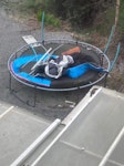 Derelict trampoline (10ft) As per photo. Old trampoline, partially disassembled, good for scrap. SA10 - removed for £130