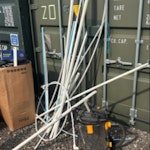 mostly packaging and metal mostly packaging and cardboard, all cardboard separated for easy disposal.
metal boilers and flues.
small
amour of plastic pipe and trunking CM12 - removed for £147