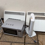 Microwave, four heaters etc Microwave (failed), three old wall-mounted heaters, one upright floor-standing heater and a few bits of scrap metal. HP23 - removed for £86