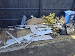 Waste collection a mixed waste rubbish old shower door, few bits of timber, bags of old pebbles, fascia board off cuts. 
Thanks OX26 - removed for £156