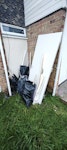 one fire door, 5 rubble sacks fire door with a bit of lining, 5 rubble sacks NN17 - removed for £59
