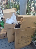 Moving boxes, lamp and other collected by M&V waste Clearance