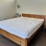 Super king bed and mattresses Warren Evans Super King wooden slat bed - reusable, needs to be dismantled.
Two good quality John Lewis reusable single / zip together mattresses (for super king bed).
Above items are on 3rd floor (last flight of stairs are narrow attic style).
1 double and 1 small double mattress for disposal. Located on 2’nd floor. NW5 - removed for £117