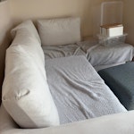 Small & 4 seater Sofa corner - It is really light with removal cushions splits in half. Is small and light. BN3 - removed for £95