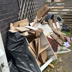 Wood Flooring Various Kitchen Kitchen Renewal Waste Clearance. Kitchen Units, Packaging, Microwave, Cooker Hood, Floor Boards, Ply, Black Sacks Rubble/Waste - See BOTH photos UB2 - removed for £300