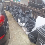 Tiles Rubble Sacks Toilet etc Approx 15/16 Black Sacks Tiles/Rubble, WC, Piece Wood Board, Stereo? - See Photo SW19 - removed for £150