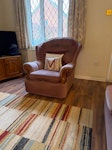 Furniture 3 seater sofa, arm chair, table and 4 chairs, bed base and mattress MK45 - removed for £234