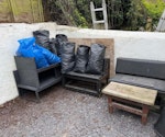 Furniture, garden waste Rattan furniture and cushions
2 x small heavy wooden benches
7x small garden waste bags BN2 - removed for £100