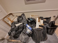 Rubble & wood collected by M&V waste Clearance