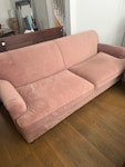 Soft Pink 3 Seater MADE Sofa Large 3 seater velvet sofa brand: MADE. Feet and cushions detachable. SW18 - removed for £78