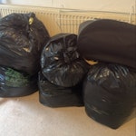 light bags plus 4 bulky items x 5 bags of old clothes, household rubbish (not heavy) plus x2 old super light suitcases, an old record player. a hoover and a sports bag/sleeping bag SW4 - removed for £86