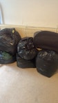 light bags plus 4 bulky items x 5 bags of old clothes, household rubbish (not heavy) plus x2 old super light suitcases, an old record player. a hoover and a sports bag/sleeping bag SW4 - removed for £86