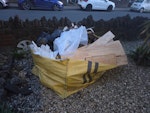 Hippo mega bag Hippo mega bag filled with general waste, old flooring and general garden waste. DN15 - removed for £180