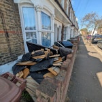 Laminate floor and furniture Hi, there is some old laminate flooring, old table and chairs, a broken bed and some old units. E11 - removed for £177