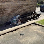 Metal beams and assorted waste Several metal beams and wooden beams plus several bags of building waste. SW19 - removed for £91