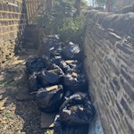 Dry garden waste around 20 bags of garden rubbish mostly ivy. Some holly tree cuttings and various other bits of garden cuttings. very easy access around the back of the address can drive right up to rubbish. LS13 - removed for £200