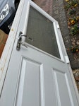 UPVC frame with composite door Door and frame and step. Fully reusable with 3 keys GU22 - removed for £65