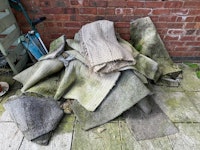 One pile of old carpet collected by Ram it in skip hire