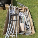 discarded trampoline parts discarded taken apart trampoline AL9 - removed for £86