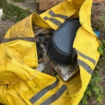 3 bags of house waste 3 skip bags of house waste, sat around for quite a few years. All three bags are accessible at the front of the house, yellow bag is around 1/2 full. All bags are full of mostly plastic and some metal bits. yellow bag contains a broken down gate which is the DIY waste LE2 - removed for £214