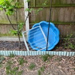 Bins of rubbish, pool, dryer Three old black bins full of rubbish, one old green garden waste bin full of rubbish, paddling pool, clothes dryer SS15 - removed for £117