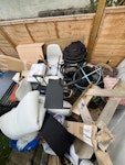 household items(wood,plastic.. bath panel, tiles, wooden children’s bench, 3 chairs, floorboards, pram, trike, small suitcase, bedding (mattress topper, duvet, sheets etc), kitchen bin, ikea shoe storage bench and small amount of other misc household items SE23 - removed for £130