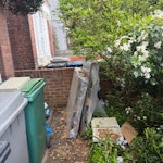 2 wooden pallets and cardbord Two wooden pallets for disposal and all empty cardboard boxes outside as depicted in photo. NW10 - removed for £79