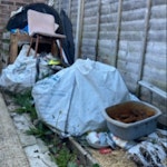 general waste accumulated general waste from small garden projects, waste is in back garden, easy back gate access with parking available alongside garden fence PO14 - removed for £177