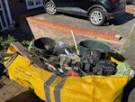 Miscellaneous garden waste. Miscellaneous garden waste. Little to no soil or plants. Small but awkward bits of metal (eg bird feeders, pond surround bird). Few old bits of wood. Couple of bricks and broken slab. Garden pots, mostly plastic. RM3 - removed for £177