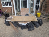 Builders waste, bags of rubble collected by Clear View Waster services