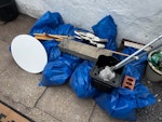 Garden and household 14 small sacks of grey shale
Small concrete block
3 mop poles and 1 small bucket
2 plastic boiler covers
One side table top and legs
1 brick, 2 small tiles BN2 - removed for £110